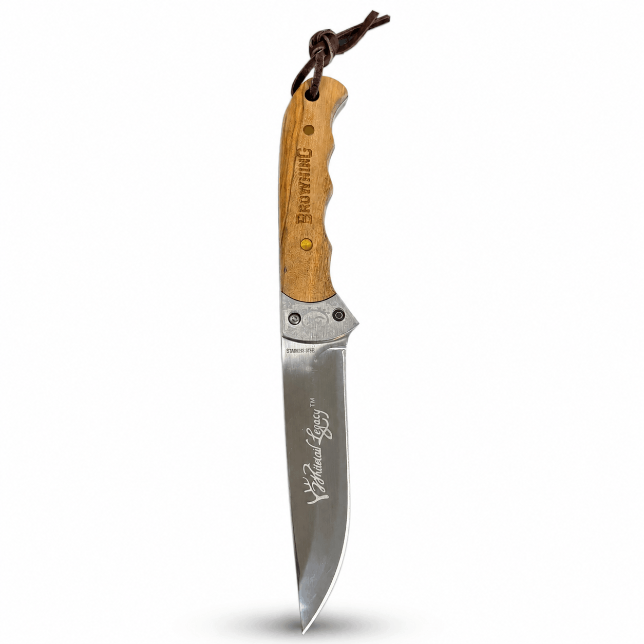 Cuțit de vânătoare Browning Whitetail Legacy cu mâner din lemn și teacă