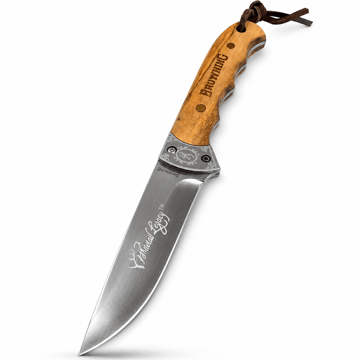 Cuțit de vânătoare Browning Whitetail Legacy cu mâner din lemn și teacă
