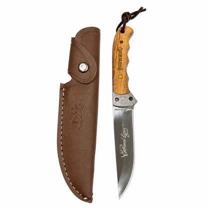 Cuțit de vânătoare Browning Whitetail Legacy cu mâner din lemn și teacă