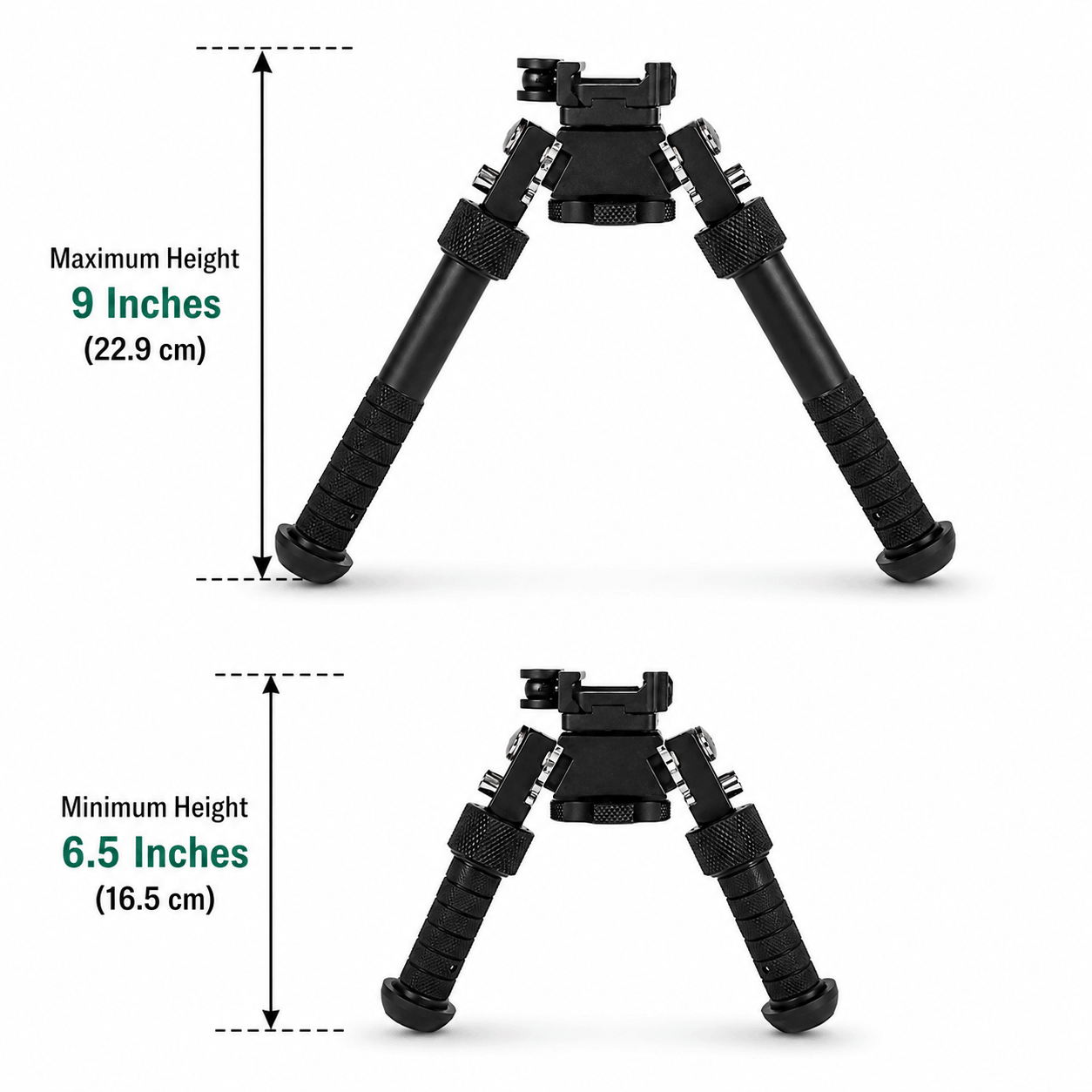 Taktisches Zweibein BlackAirsoft EagleForce 16,5–22,9 cm für KeyMod und Picatinny