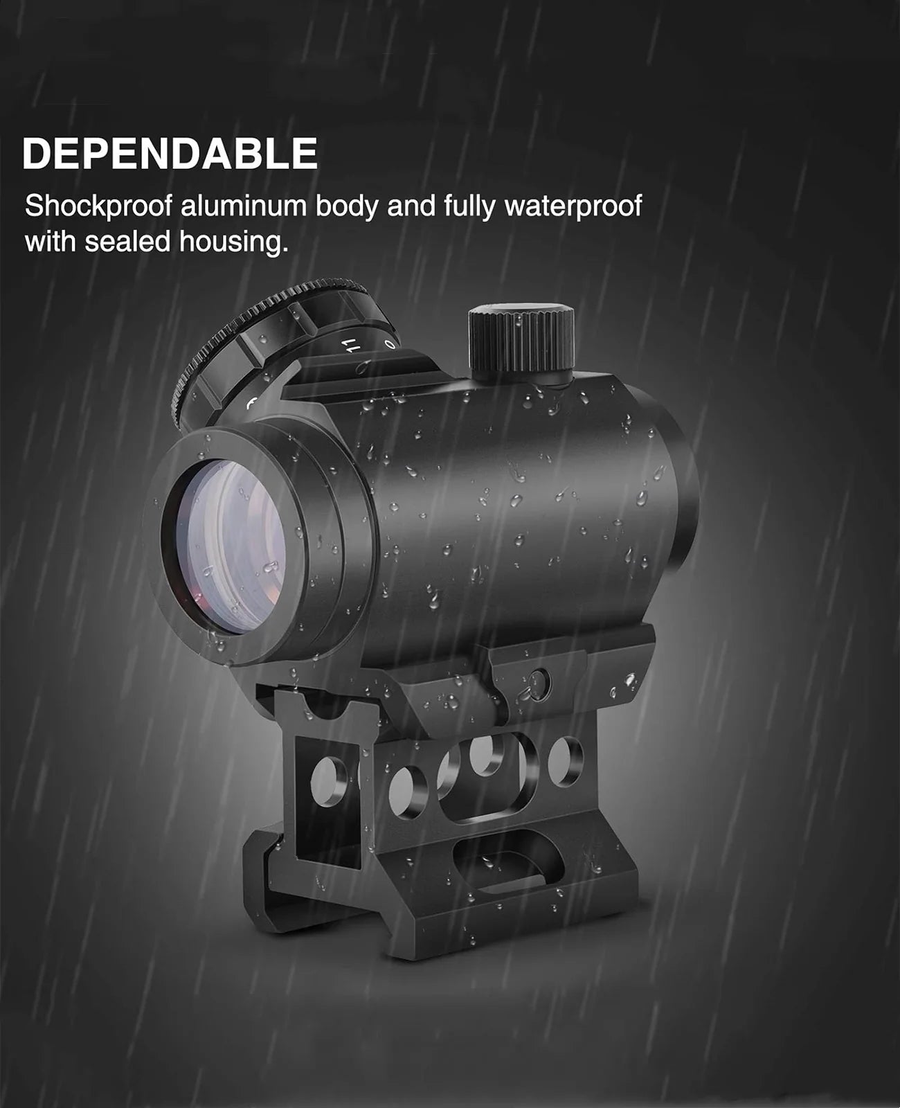 Sights colimator (red dot) BlackAirsoft FALCON 2MOA 1x25 mm cu 11 niveluri de luminozitate
