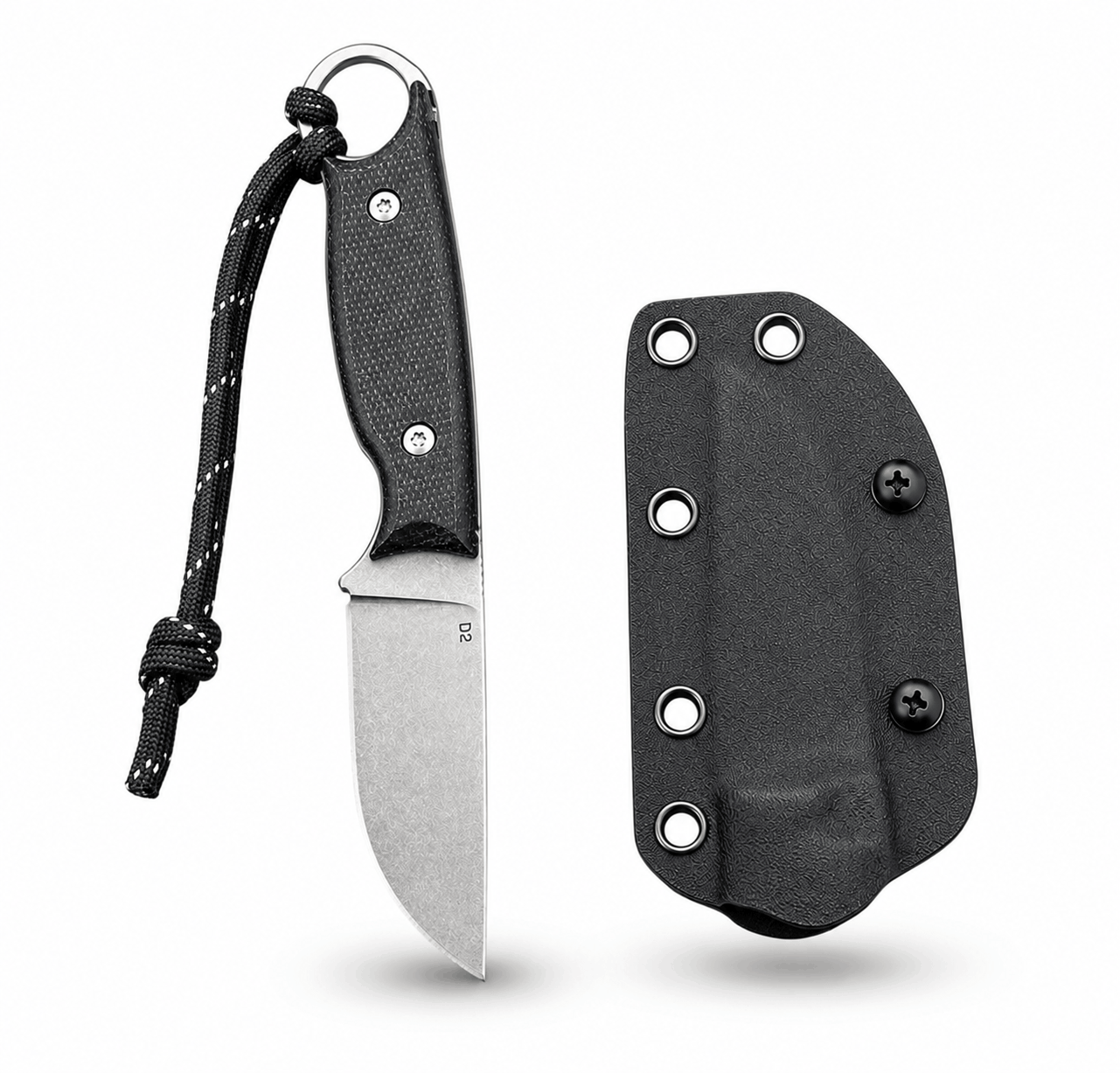 Cuțit tactic compact BlackAirsoft HUNTER MINI D2 cu teacă KYDEX și mâner G10
