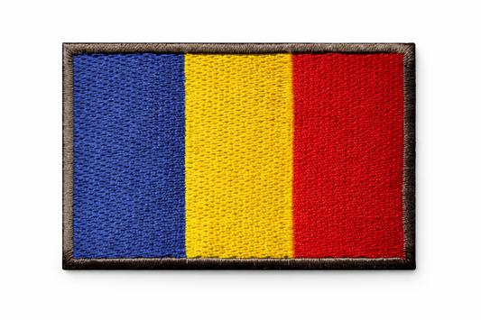 🎁 Бродирана нашивка велкро 5х8 см - румънско знаме (100% off)