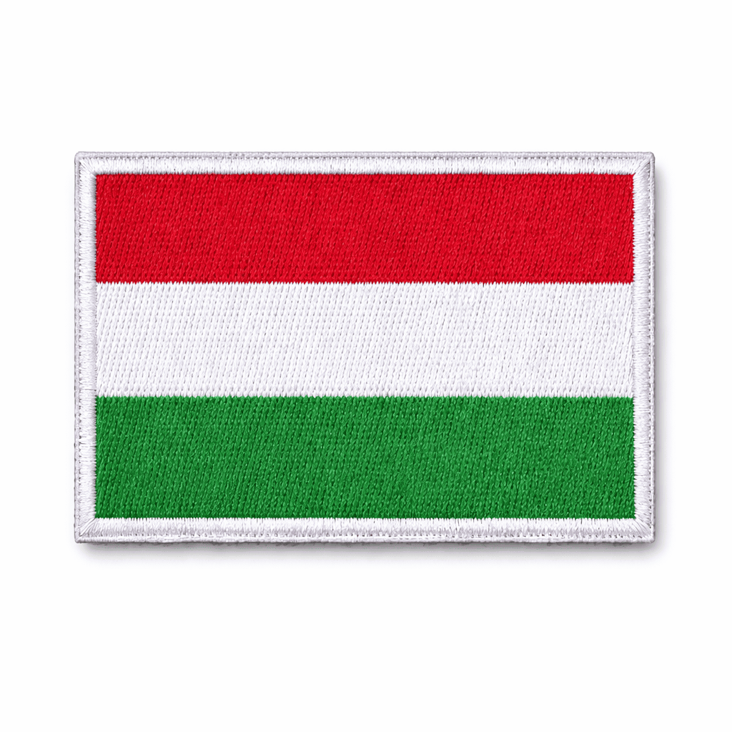 🎁 Бродирана нашивка велкро 5х8 см - унгарско знаме (100% off)