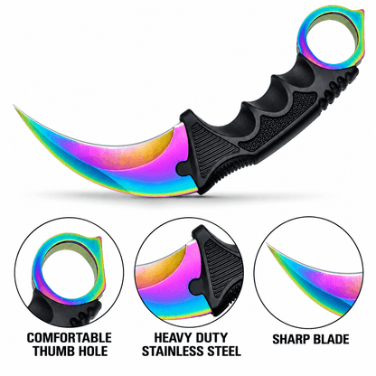 Karambit-Messer Rainbow 21 см mit Schutzhülle